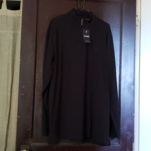 Men's big and tall mock neck zippered pullover.